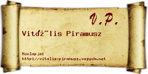Vitális Piramusz névjegykártya